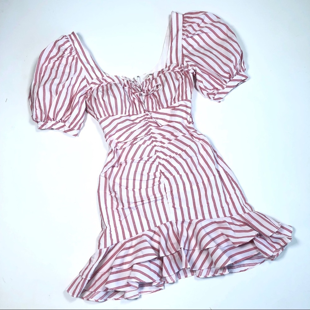 JONATHAN SIMKHAI ♦️ Ruffle Striped Mini Dress 6️⃣